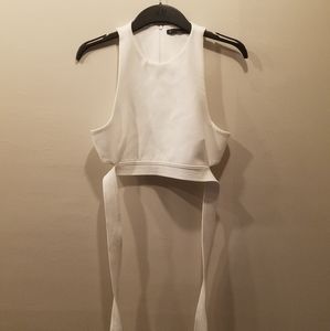 Zara White Crop Top with Back Tie